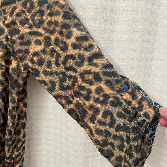 Vibrant Multi-Color Leopard & Snakeskin print Romper- NWT- Saks Off Fifth Size M - Picture 3 of 6